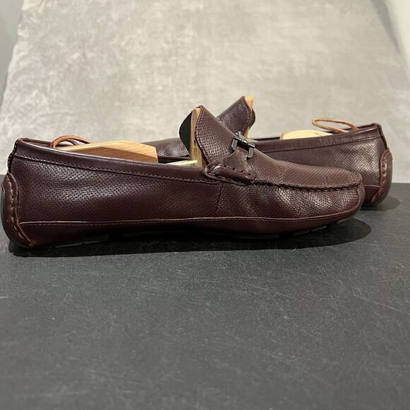 Cole Haan Wyatt Leather Bit Loafers Mens 11 M Brown Perforated Leather Driver - Picture 7 of 11